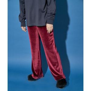 パンツ セミフレアベロアイージーパンツ レディース