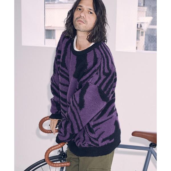 セーター ニット mn2636- mohair mixed crewneck marble ニット ...