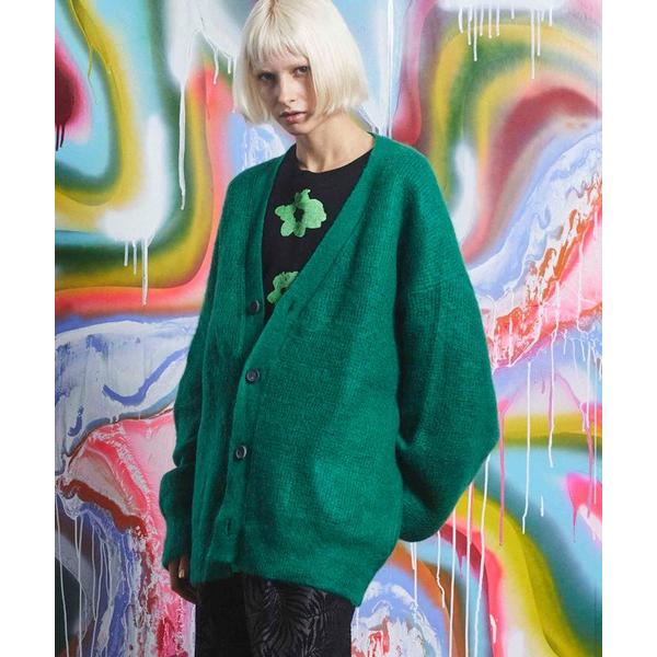 カーディガン 「ユニセックスアイテム」IGEA SUPER KIDヘアリーモヘヤプライムオーバーVネ...