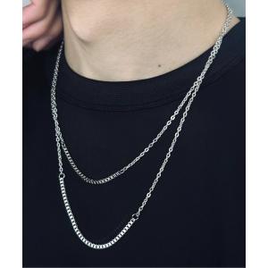ネックレス メンズ 「OKUOKU　0909」ミックスダブルチェーン　デザイン　ネックレス　/