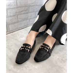 ローファー フェイクスエードビットローファー