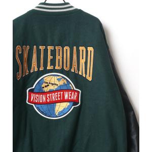 ジャケット スタジャン メンズ VISION STREET WEAR/ヴィジョンストリートウエア ビッグシルエット メルトン ロゴ サガラ バック刺繍｜zozo
