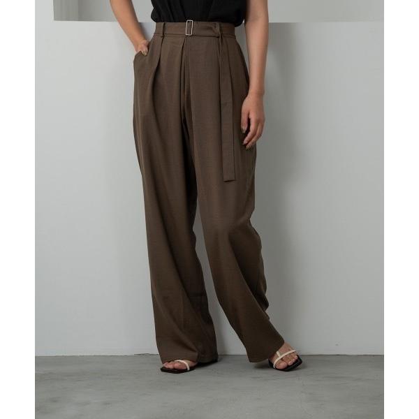 パンツ tuck straight belt set pants / タックストレートベルトセットパ...