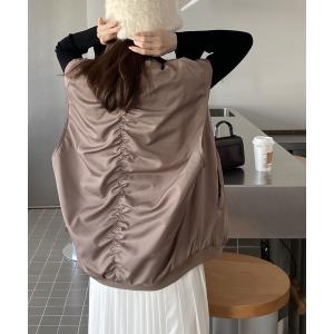 ダウンベスト ダウン 《JaVa ジャバコラボ》秋の主役級Item。バックギャザー中綿ミリタリーベスト