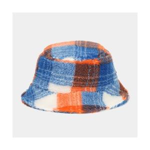 帽子 キャップ チェック柄ボアバケットハット