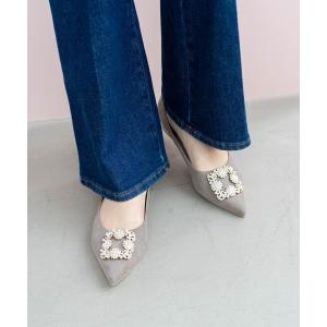 パンプス 「25秋冬新色登場」ビジューポインテッドトゥパンプス(0483)