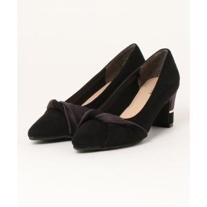 パンプス 「ChiffonFit」 太めヒールポインテッドトゥパンプス