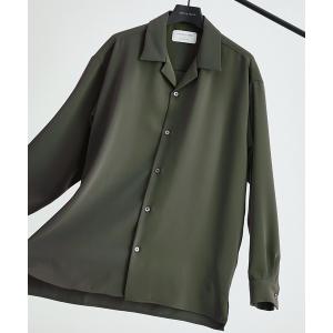 シャツ ブラウス ドレープドライオープンカラーLSシャツ