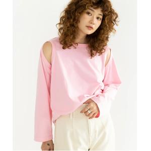 tシャツ Tシャツ ショルダーカットアウトロンＴ*