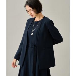 ジャケット ノーカラージャケット ストレッチクロスノーカラー　ジャケット