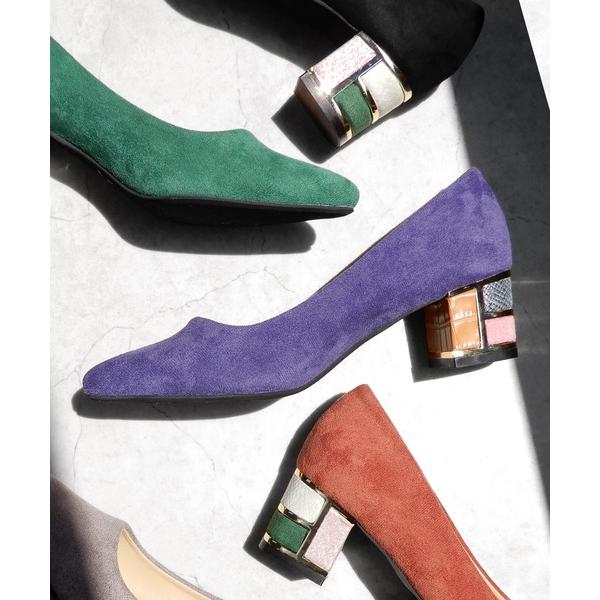 パンプス ブロックヒールポインテッド