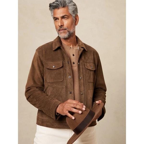 コート ジャケット スエード タッカージャケット メンズ