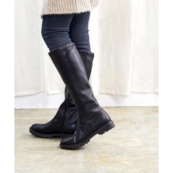 ブーツ ボリュームヒールロングブーツ レディース