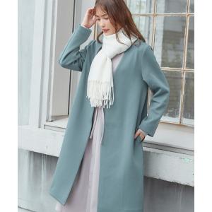 カラーレスロングコート