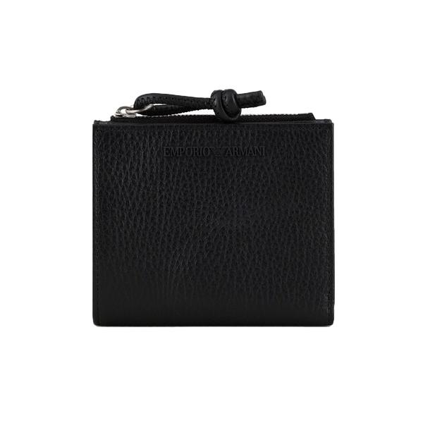 財布 「エンポリオ アルマーニ」ジップ付きカードホルダー タンブルレザー製 フラグメントケース メン...