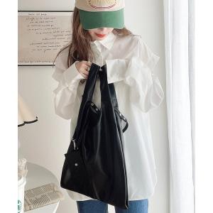 トートバッグ バッグ シンプルが使いやすい。2wayICカードケース付きヴィーガンレザートートバッグ レディース