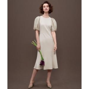 ワンピース 「美人百花 10月号掲載」マットジャージシアーサテン　ワンピース