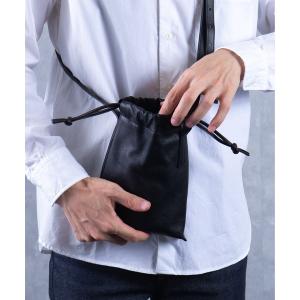 ショルダーバッグ PATRICK STEPHAN パトリックステファン / Leather cell phone bag 'drawstring' / 203ABG01 メンズ レディース