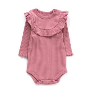 ベビー服 フリルリブボディスーツ
