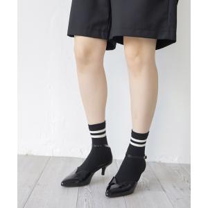 レディース 靴下 gu22aw/リブラインショートソックス｜zozo