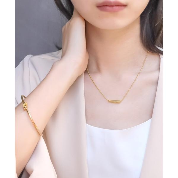 アレルギー対応 ネックレス blackdia ocean シンプルカーブネックレス レディース