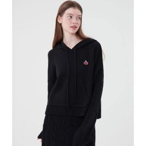 パーカー KIRSH SMALL CHERRY SHORT KNIT HOODIE ショートニット フーディー レディース