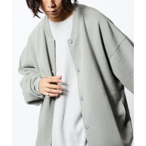 カーディガン WEB限定 ビッグシルエット スウェット スナップカーディガン/裏起毛