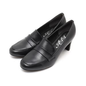 パンプス ラウンドトゥ6.5cmピンヒールリクルートパンプス