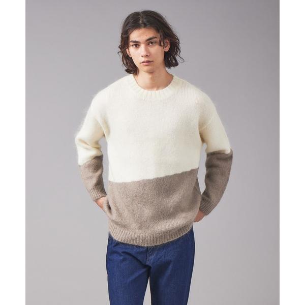 セーター ニット 「配色」シャギー モヘア ニット メンズ
