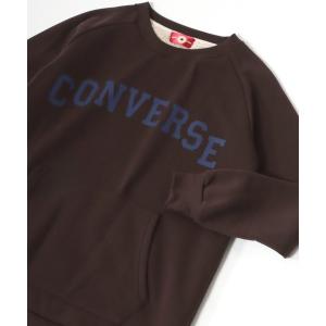 スウェット CONVERSE/コンバース スウェット 裏起毛ボアフリース カレッジ ワンポイントロゴ チュニック丈 トレーナー レディース｜zozo