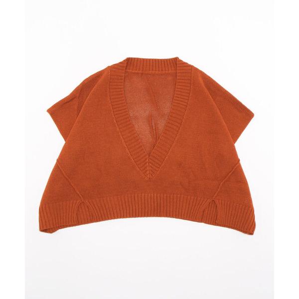 ベスト ジレ アクリル麻タッチ深Vネックベスト レディース