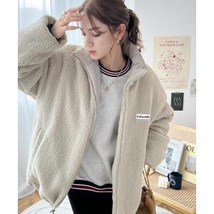 ブルゾン アウター 「JaVa ジャバコラボ」２通りの表情が楽しい。ナイロン×ボアリバーシブル中綿ブルゾン レディース