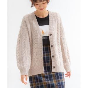 カーディガン ケーブルチュニックカーデ