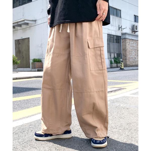 カーゴパンツ 「neos -addictive design-」ワイドシルエット サイドポケット バ...