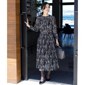 Tiaclasse ワンピース 花柄フリルドレープワンピース : ZOZOTOWN Yahoo