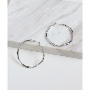 ピアス ツイストメタルフープピアス レディース