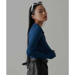 ポロシャツ スキッパーポロニット