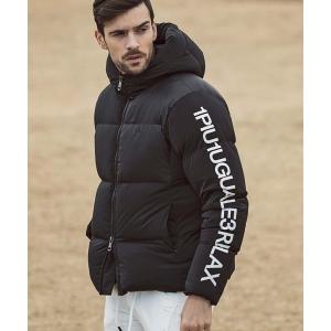 ダウンジャケット ダウン 1PIU1UGUALE3 RELAX(ウノピゥウノウグァーレトレ)袖ロゴリラックスダウンジャケット メンズ レディース