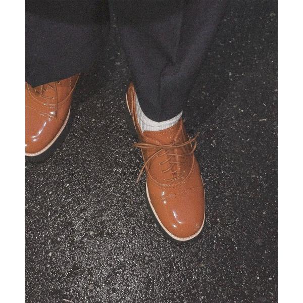 ローファー レイン対応 ボリュームソールエナメルローファー レディース