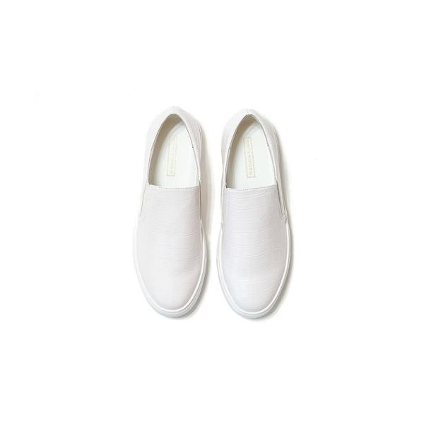 スニーカー レイン対応パイソン柄クロコ型押しスリッポンスニーカー レディース