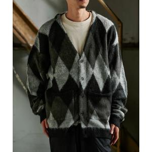 OBEY（オベイ） カーディガン モヘア起毛ドリップペイント柄