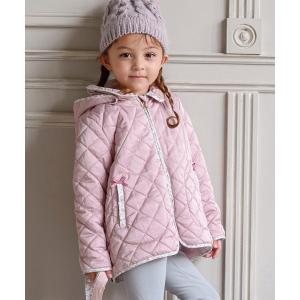 ダウン アウター 2wayフラワーキルトショートコート(90-130cm) キッズ 子供服 女の子
