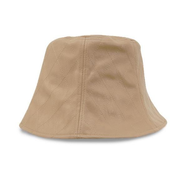 帽子 ハット フェイクレザー キルト チューリップハット レディース メンズ