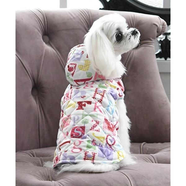 犬 服 LAURA ASHLEY/フード付き中綿ベスト