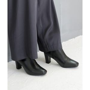 ブーツ 「S〜3L」スクエアトゥストレッチショートブーツ レディース