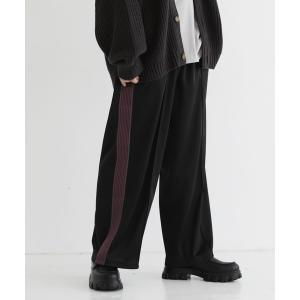 パンツ サイドラインワイドトラックパンツ