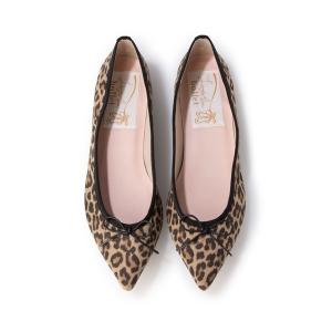 バレエシューズ パンプス 大人気レオパード柄　ポインテッドトゥバレエシューズ(B4102A)