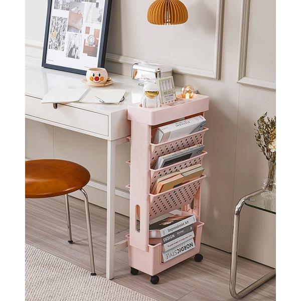 収納 トローリーマガジンラック キャスター付き収納棚