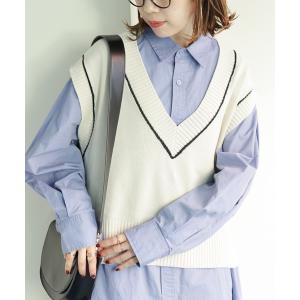 ベスト 【WEB限定】配色ラインベスト
