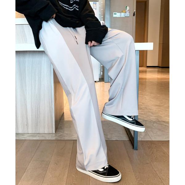 パンツ 「neos -addictive design-」ルーズシルエット 切替 ライン セミワイド...